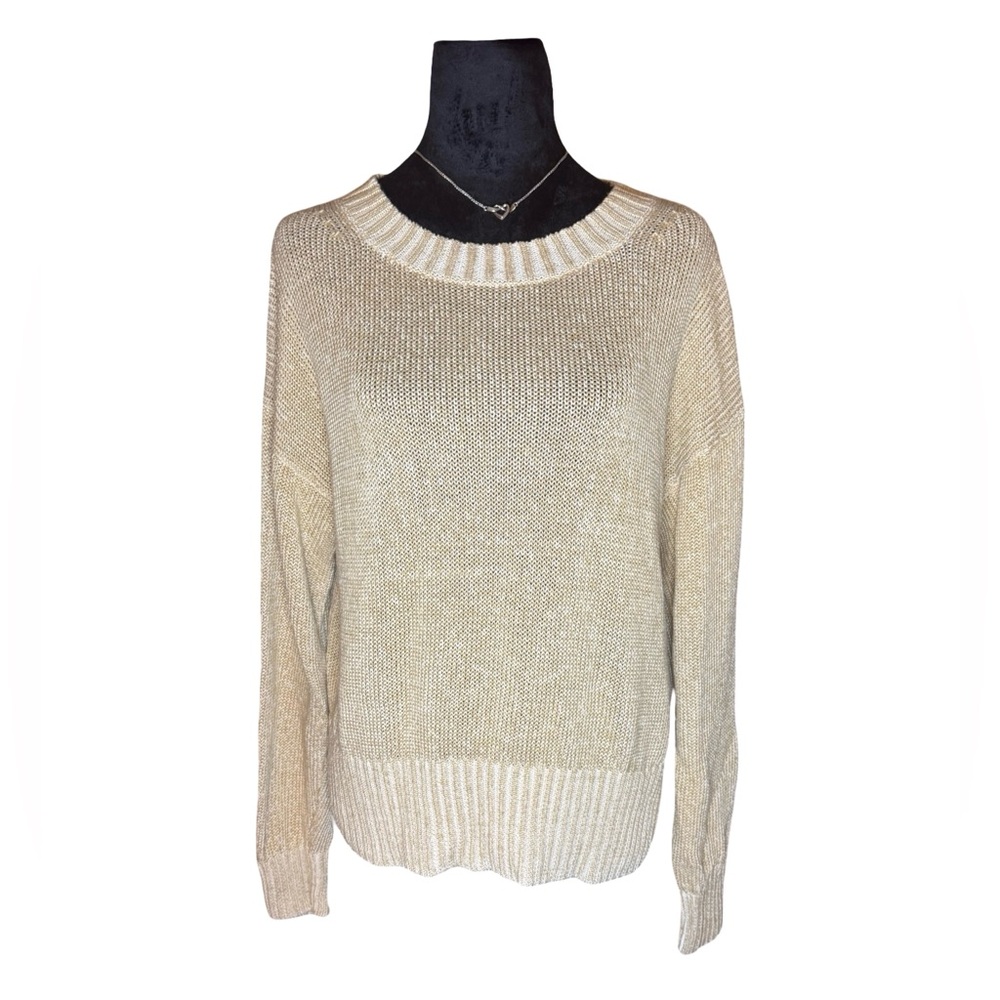 J.Crew Beige Cotton-Linen Blend Sweater Size S